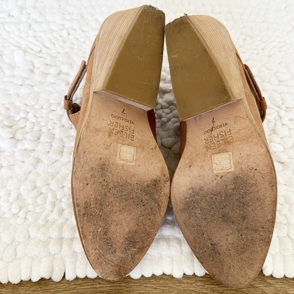 EILEEN FISHER Ives leather booties size 7 brown tan zipper - Picture 7 of 7